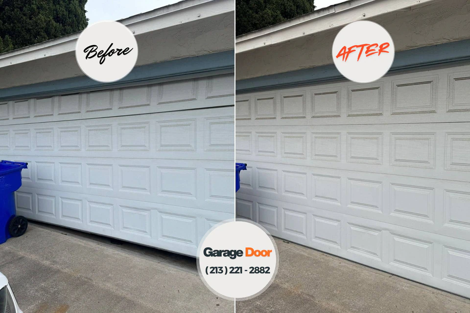 Before and after: garage door repair Surgoinsville, TN